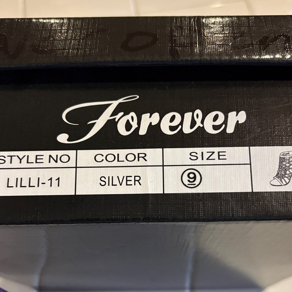 Silver Glitter Strappy High Heel Sandal